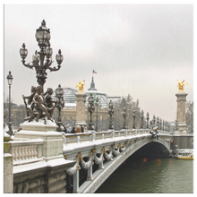 Load image into Gallery viewer, Paris Pont Alexandre III Bridge in Winter Photo to Canvas
