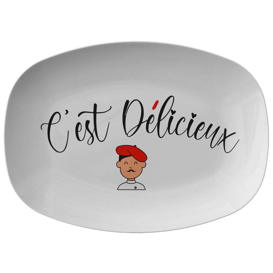 It's Delicious Food Platter, C'est Delicieux, Platter with French Words