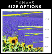 Load image into Gallery viewer, French Lavender and Sunflower Field Canvas Painting Square

