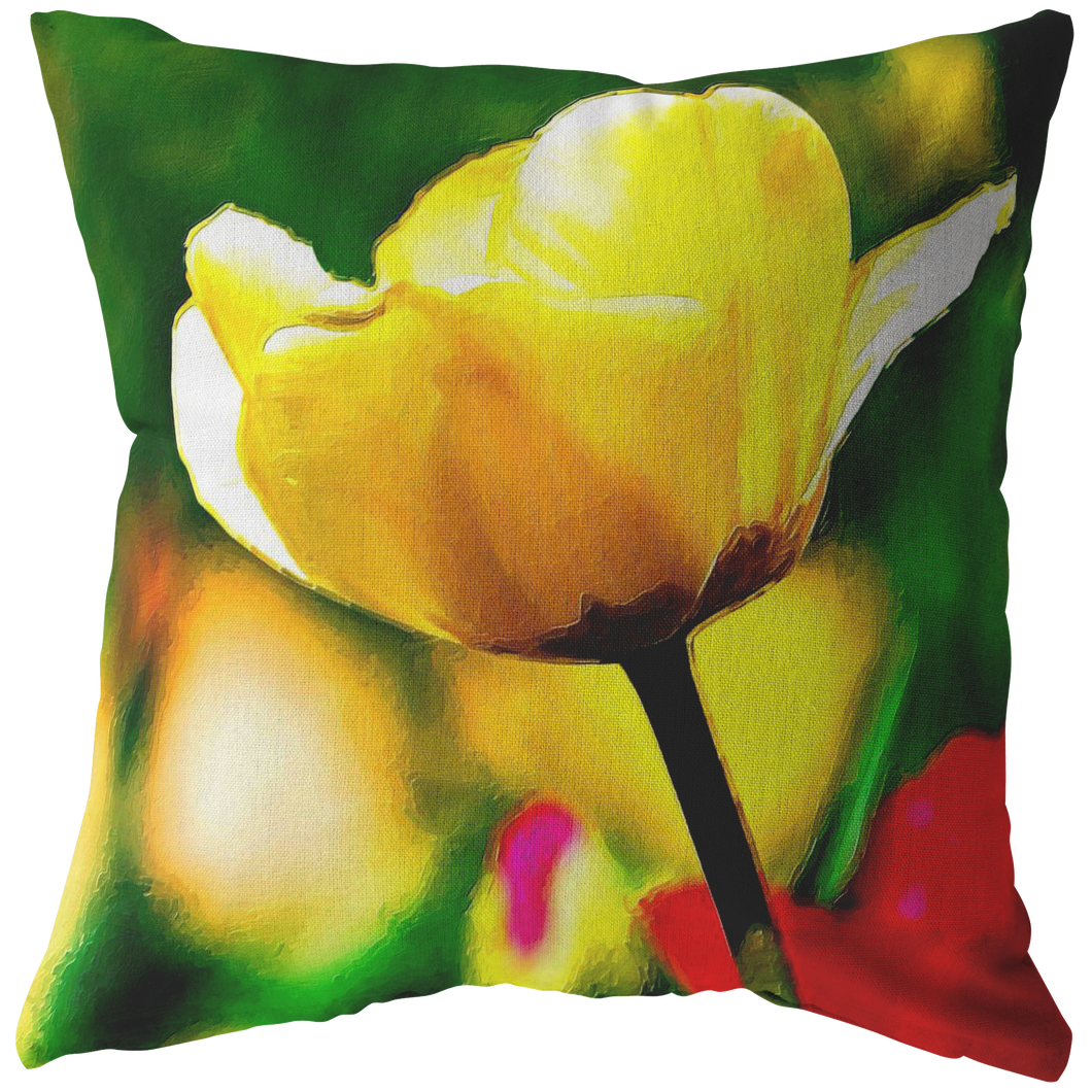 Yellow Flower Pillow to Match Canvas Painting