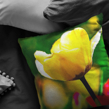 Load image into Gallery viewer, Yellow Flower Pillow to Match Canvas Painting

