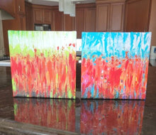 Load image into Gallery viewer, Original Signed Set of 2 Abstract Square Canvas Painting
