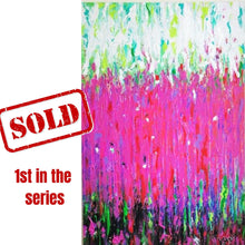 Load image into Gallery viewer, Original Signed HOT PINK RAIN Acrylic on Canvas
