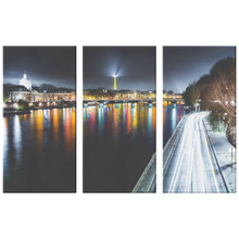 Load image into Gallery viewer, Triptych Paris at Night Canvas Wall Art
