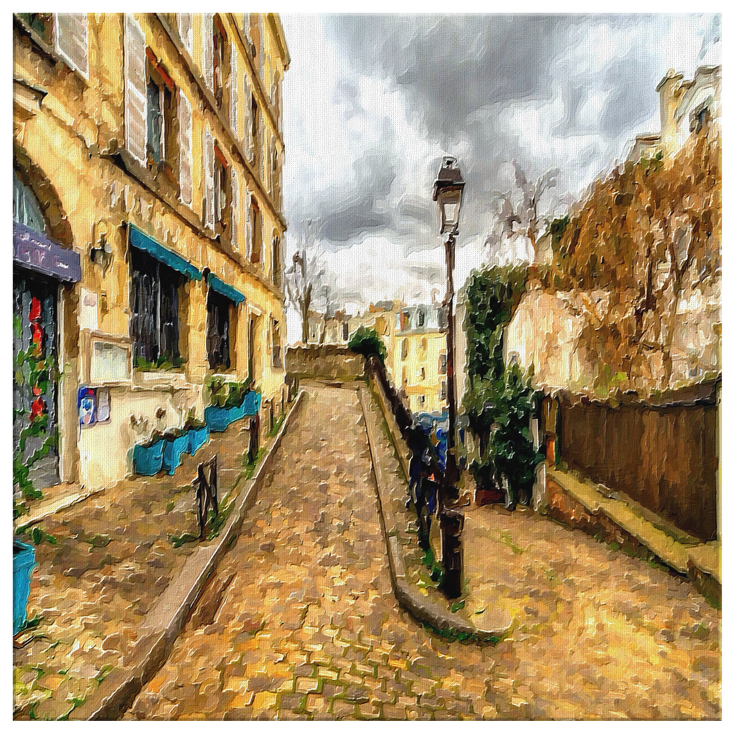 Paris Montmartre Street Square Canvas Painting Modern Style