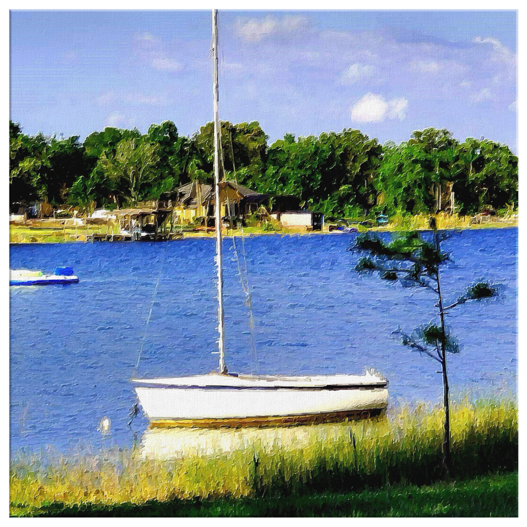 Prairie Lake Sailboat in Florida, Impressionistic Style
