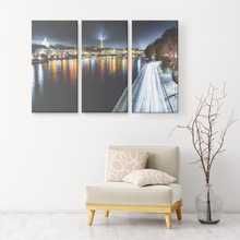 Load image into Gallery viewer, Triptych Paris at Night Canvas Wall Art
